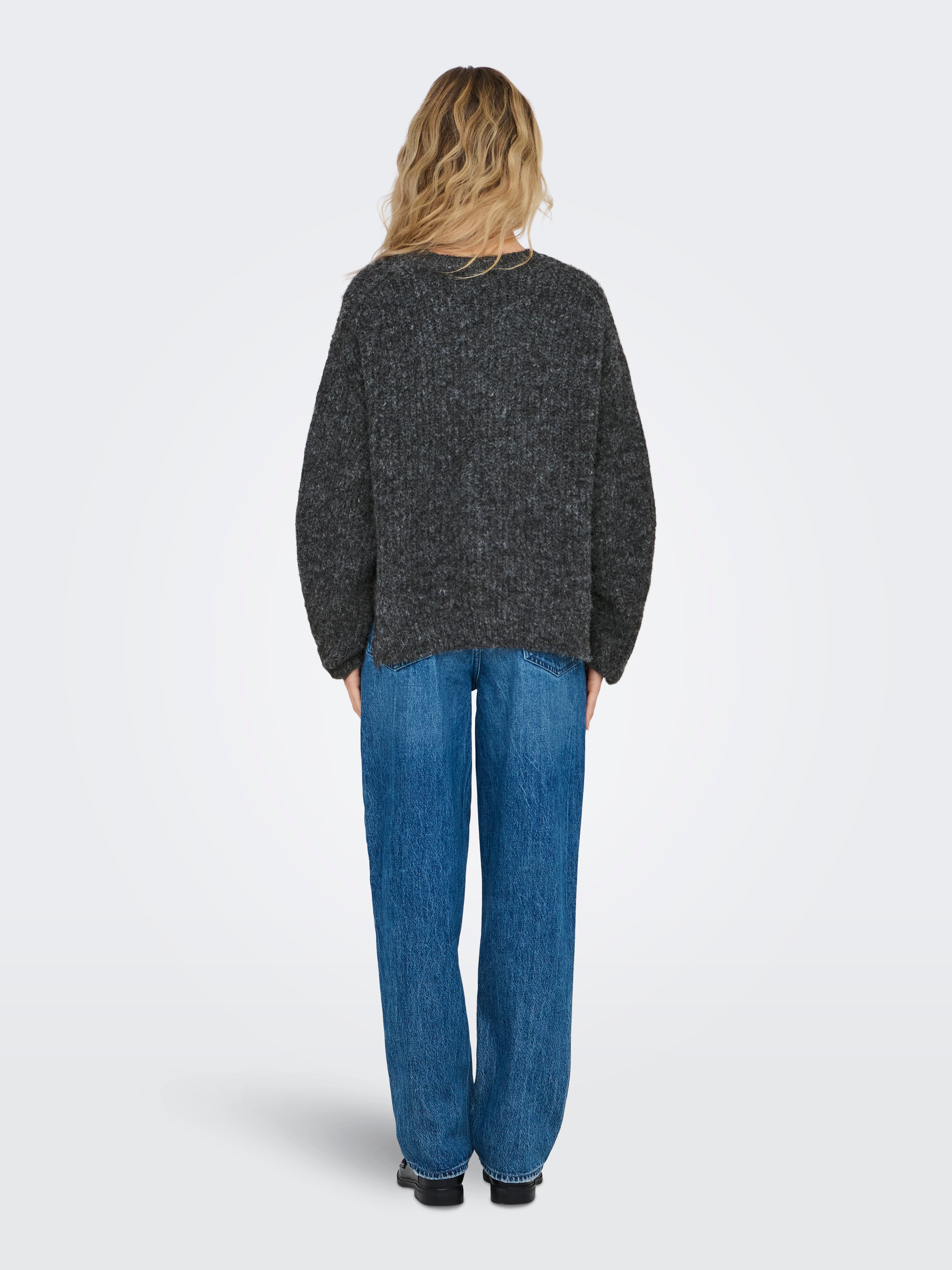 ONLMOON Strickpullover Dark Grey Melange