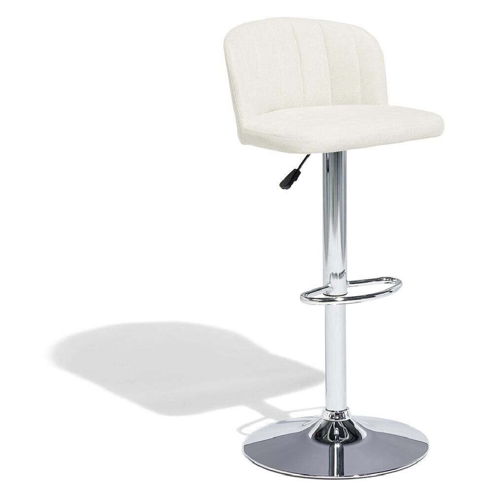Tabouret de bar Queen 44x47x83-103cm effet velours beige