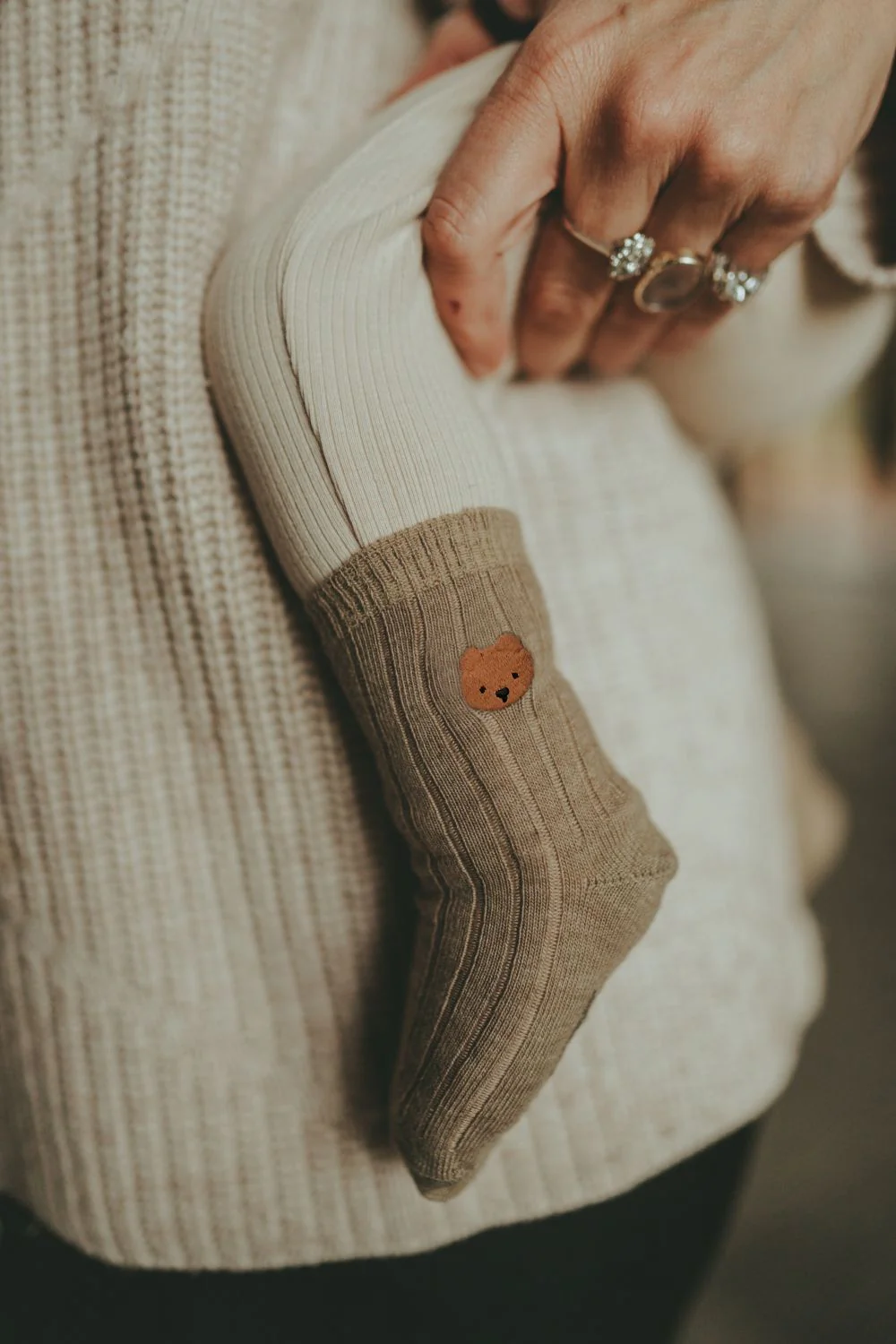 Bell Socks | Bear | Dusty Green