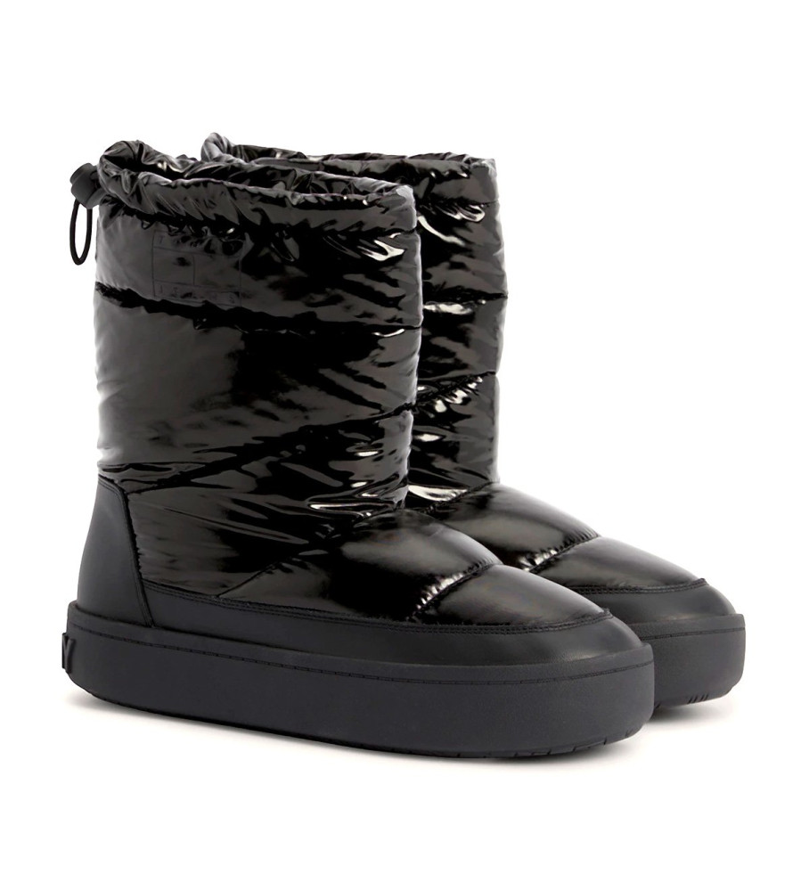 Botas Tommy Jeans acolchoadas em poliéster reciclado, pretas