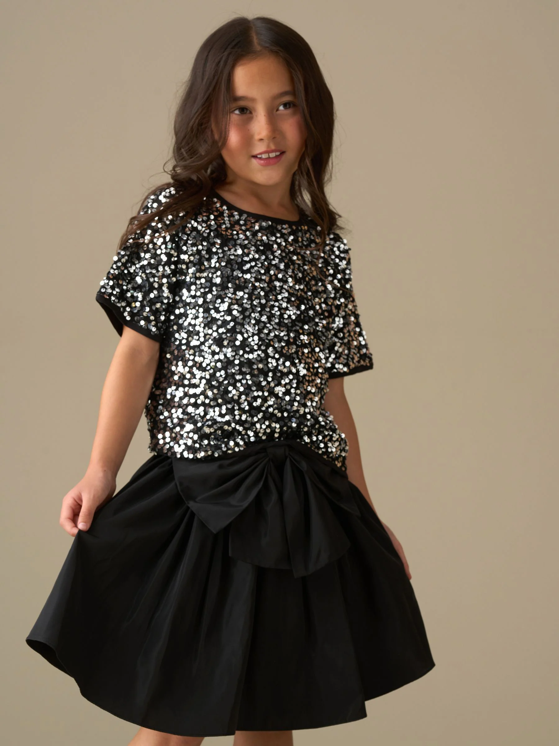 Zilver - Angel & Rocket Leona Black Sequin Top