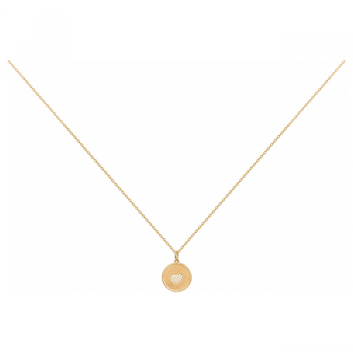 Collier en Plaqué Or avec oxyde de zirconium blanc