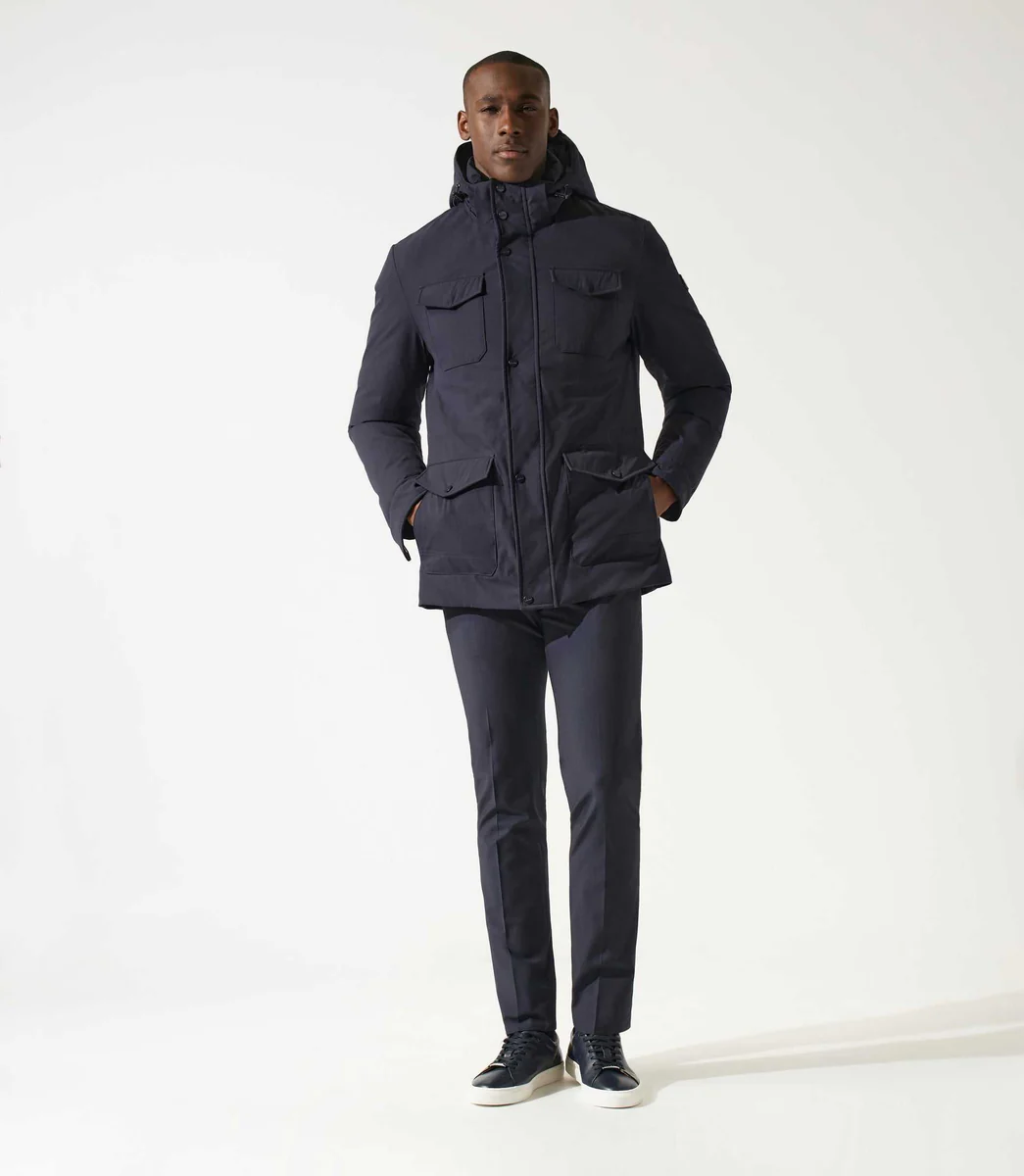 Parka longue 4 poches marine MIRAN