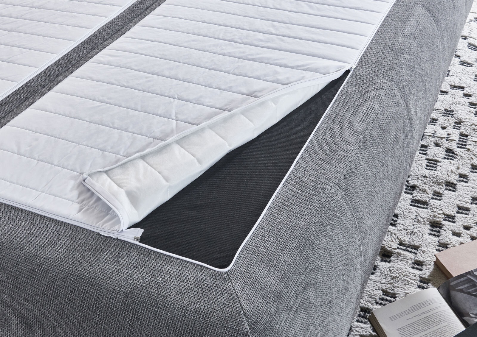 Schlafsofa Lenon 207x94x90 cm Webstoff Grau
