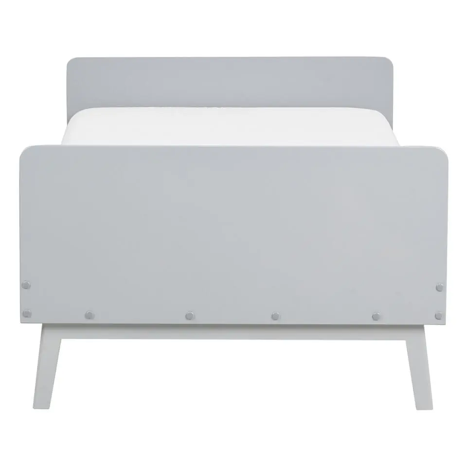 BONNAC - Eenpersoonsbed - Grijs - 90 x 200 cm - Dennenhout