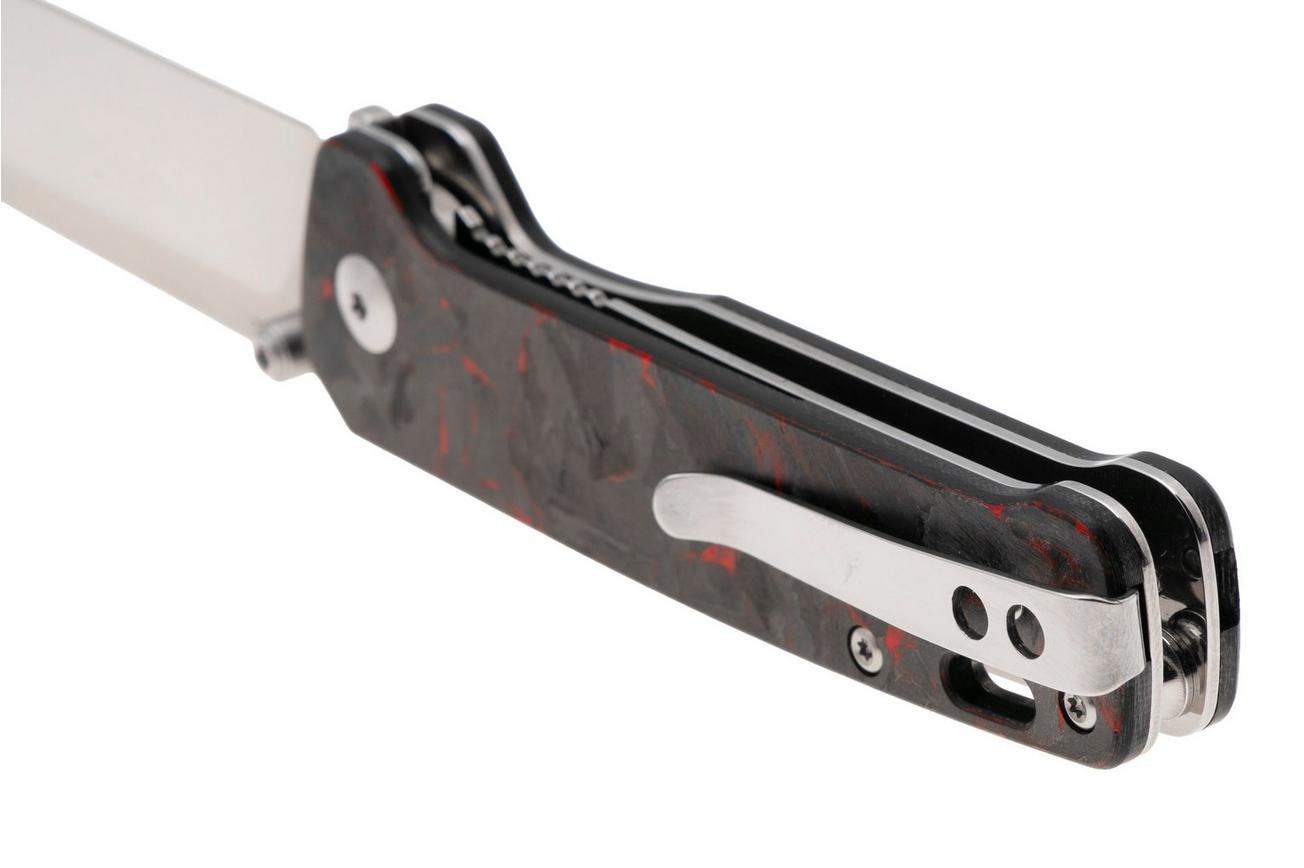 QSP Knife Penguin V2 QS130V2-F1 Two-Tone D2, G10 Shredded Carbon Overlay, zakmes