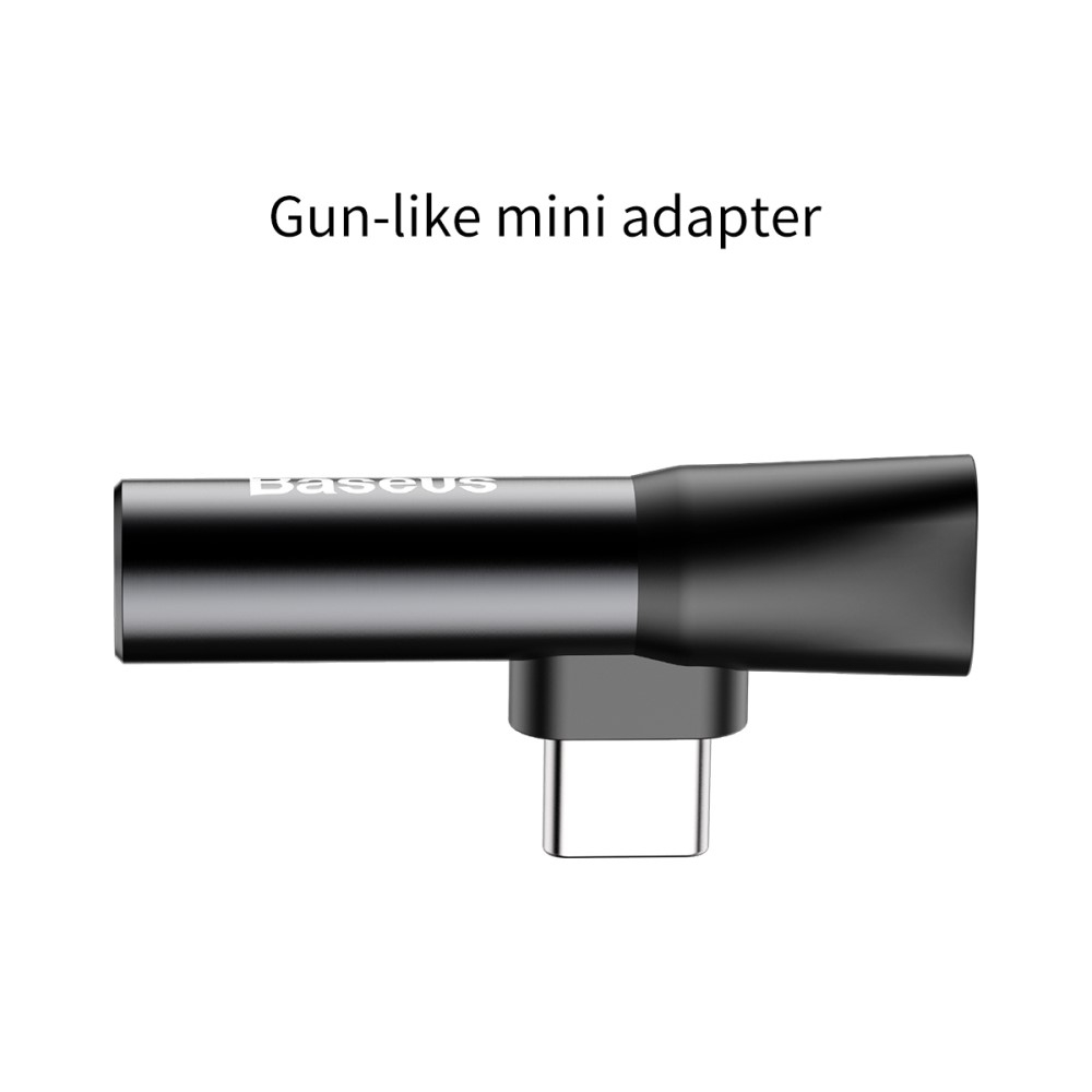 Mini 2in1 USB C auf 3.5mm Audio   USB C Adapter (1A) - Schwarz