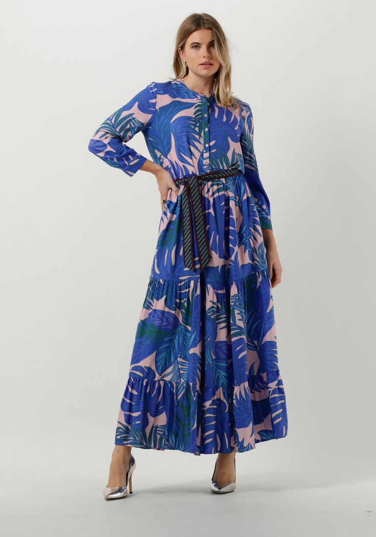 LOLLYS LAUNDRY blauwe lollys laundry maxi jurk nee dress