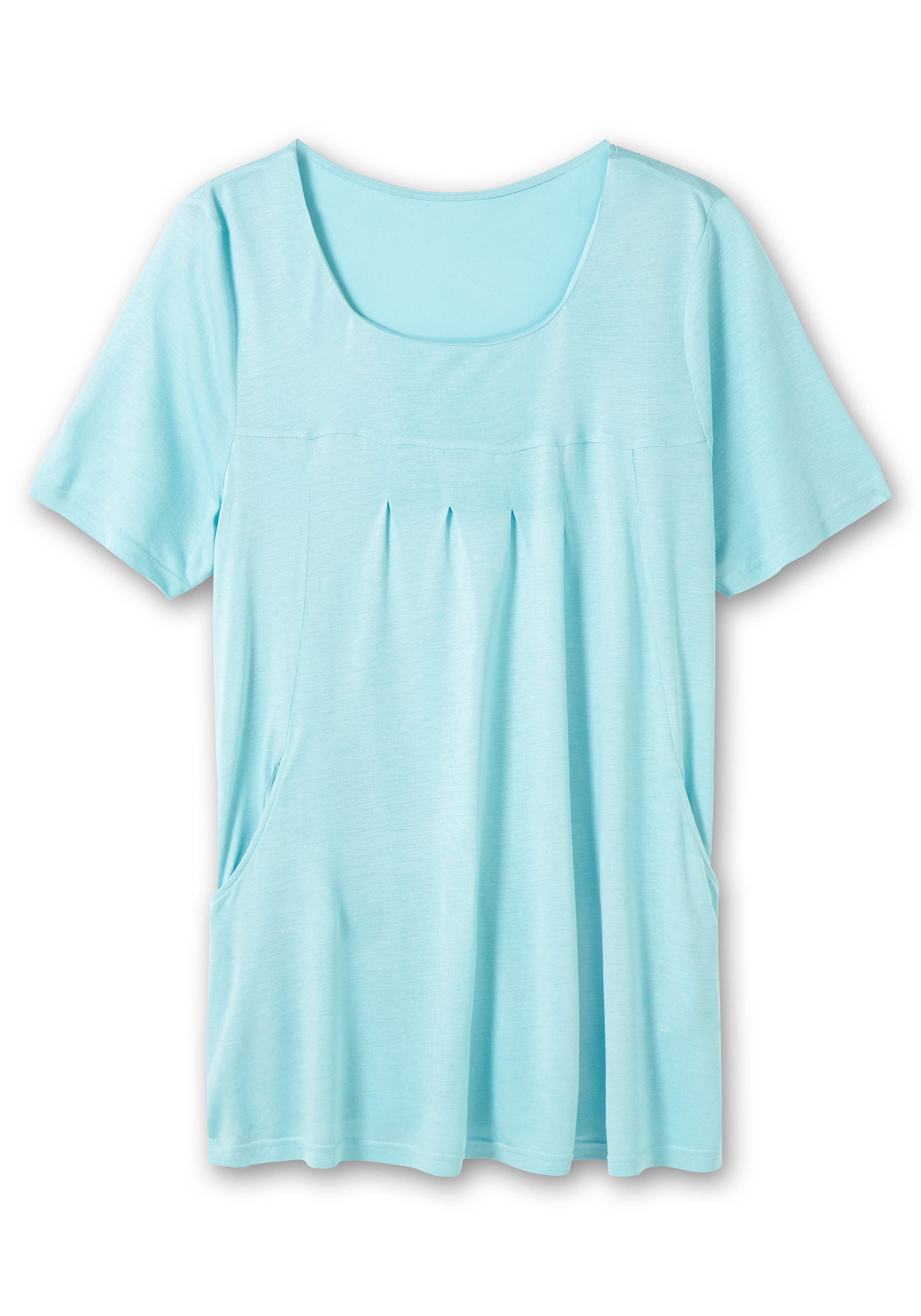 Longshirt mit Taschen und Karreeausschnitt