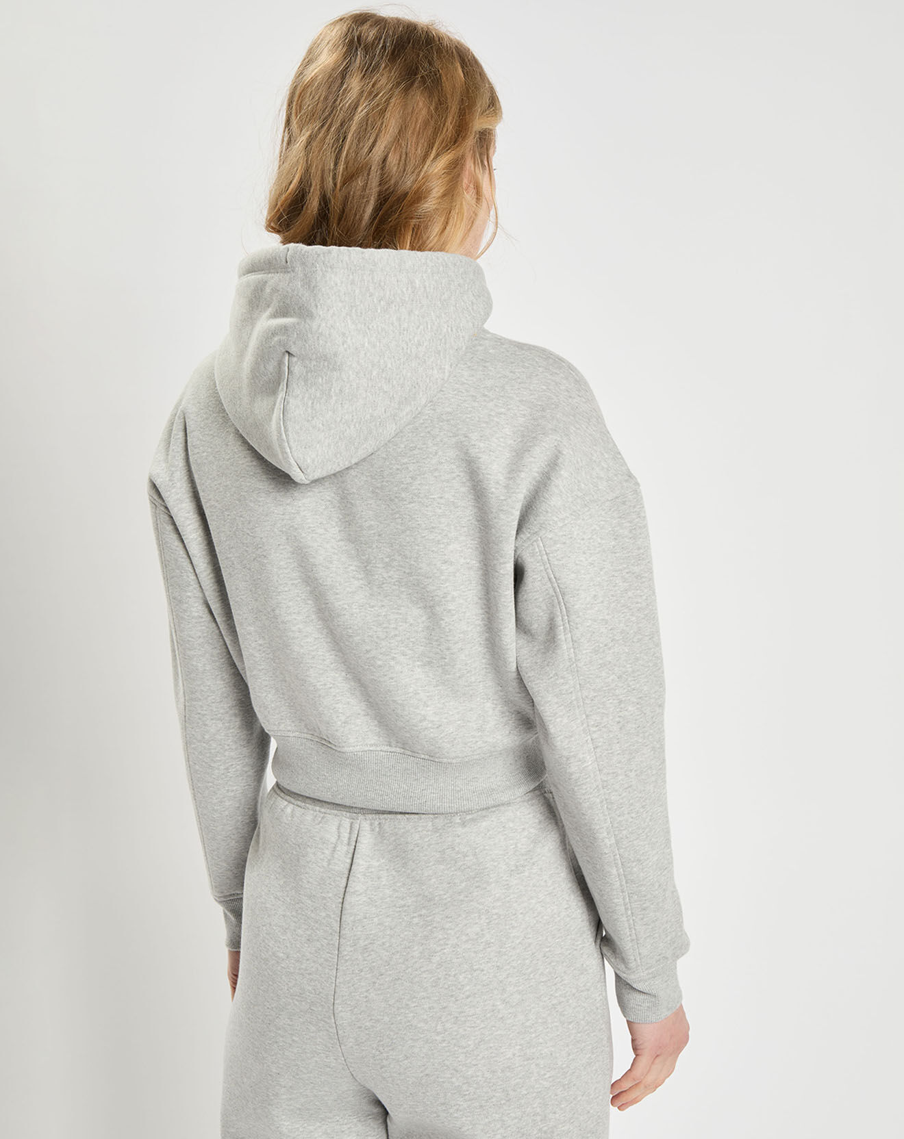 Tommy Jeans Sweat en Coton Bio mélangé  Crop Floral Badge gris chiné