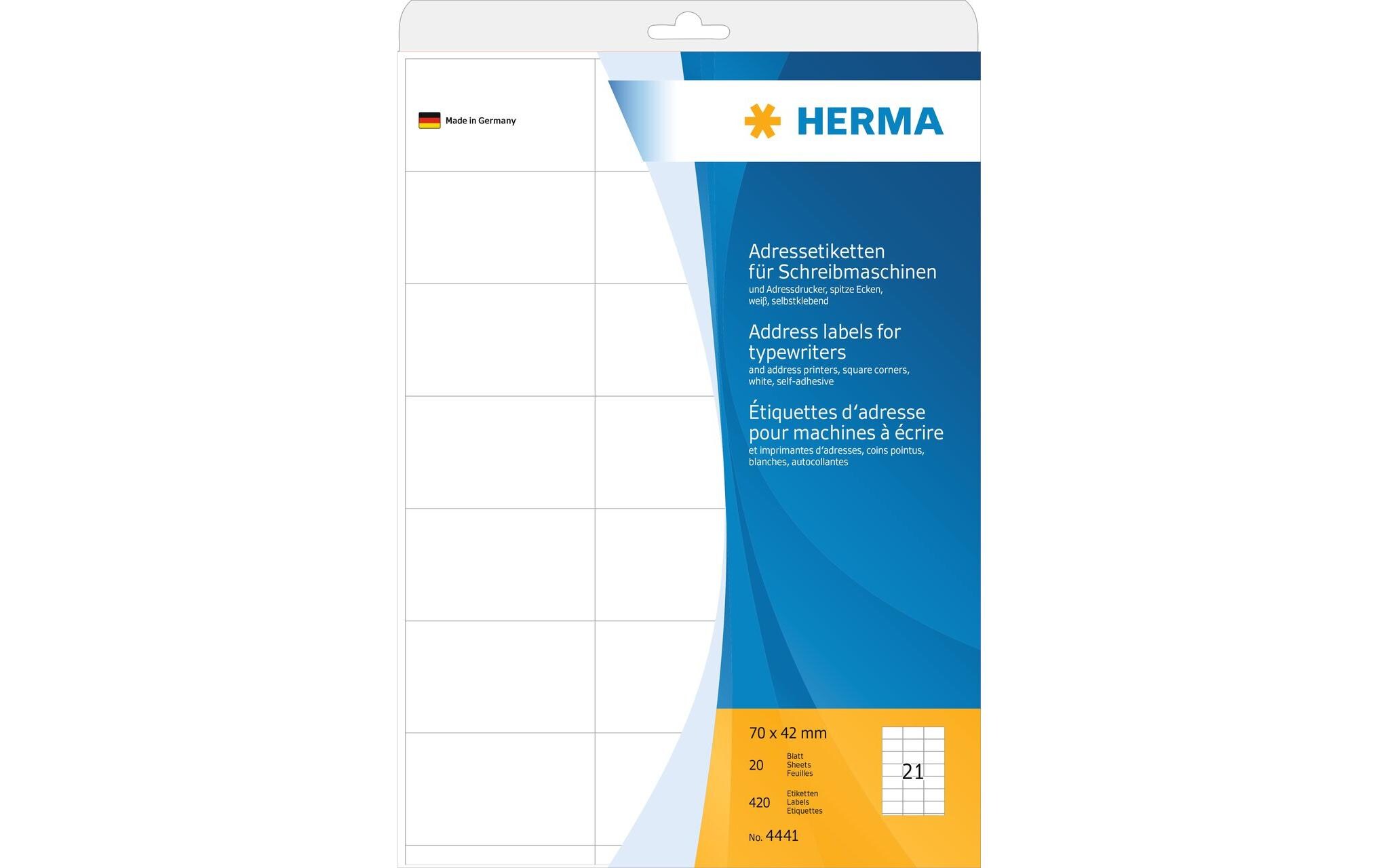 Universal-Etiketten 70 x 42.3 mm, 20 BlattPermanente Universal-Etiketten