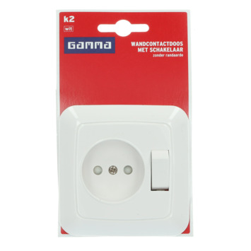 GAMMA K2 Stopcontact met Schakelaar Wit
