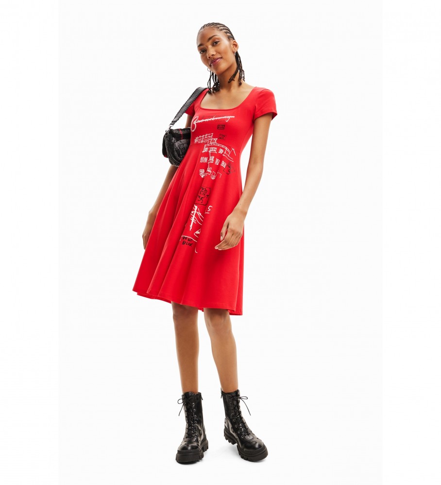 Vestido vermelho Desigual Broadway Road