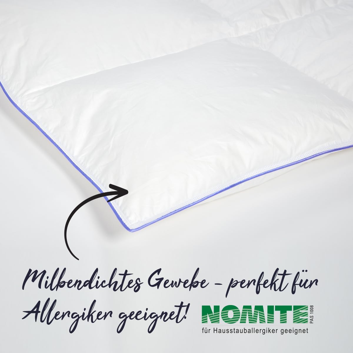 Nordic Daunendecke – Handverlesene Daunen&Federn | 135x200 cm | Leicht (300g) Sommerdecke | Oeko-TEX® & NOMITE Zertifiziert