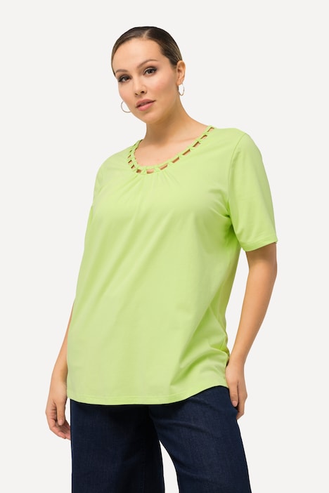T-Shirt, CutOut-Zierband, Rundhals, Halbarm
