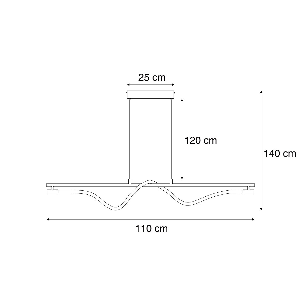 Moderne hanglamp zwart incl. LED 3-staps dimbaar - Twirl