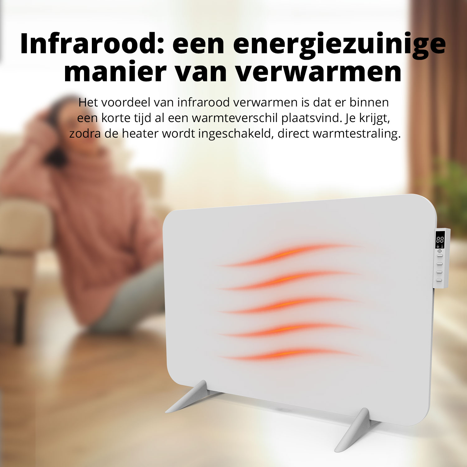FlinQ 450 watt Slimme Infrarood verwarming - wit