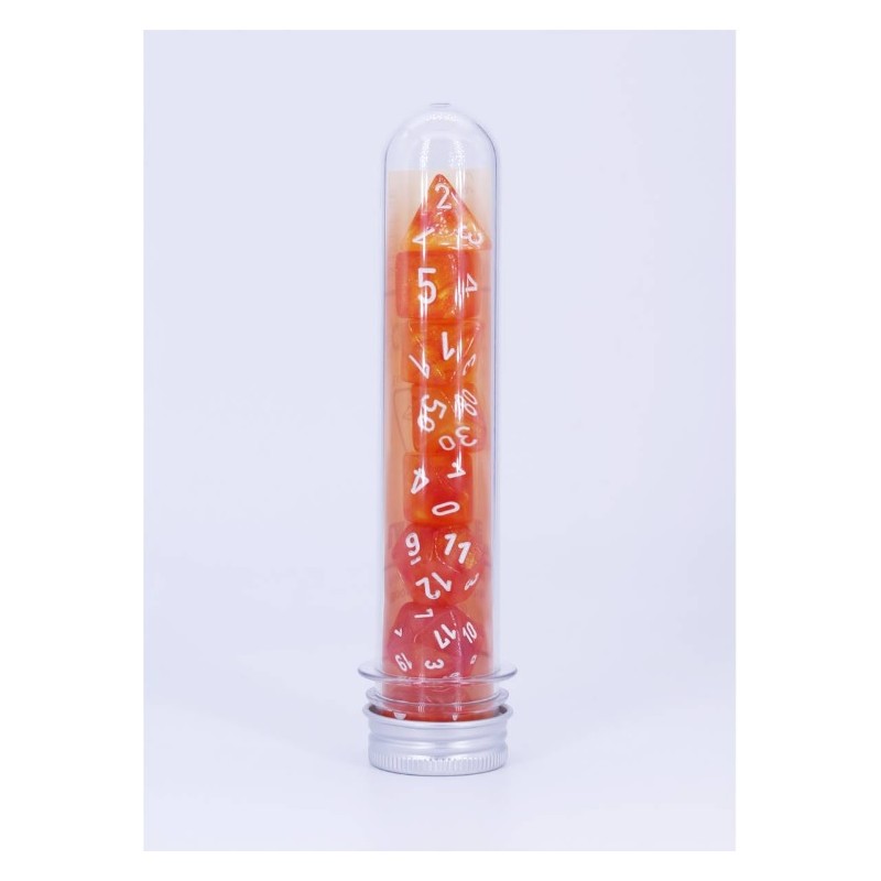 CHESSEX - Set de 8 dés * Borealis * Orange & Blanc