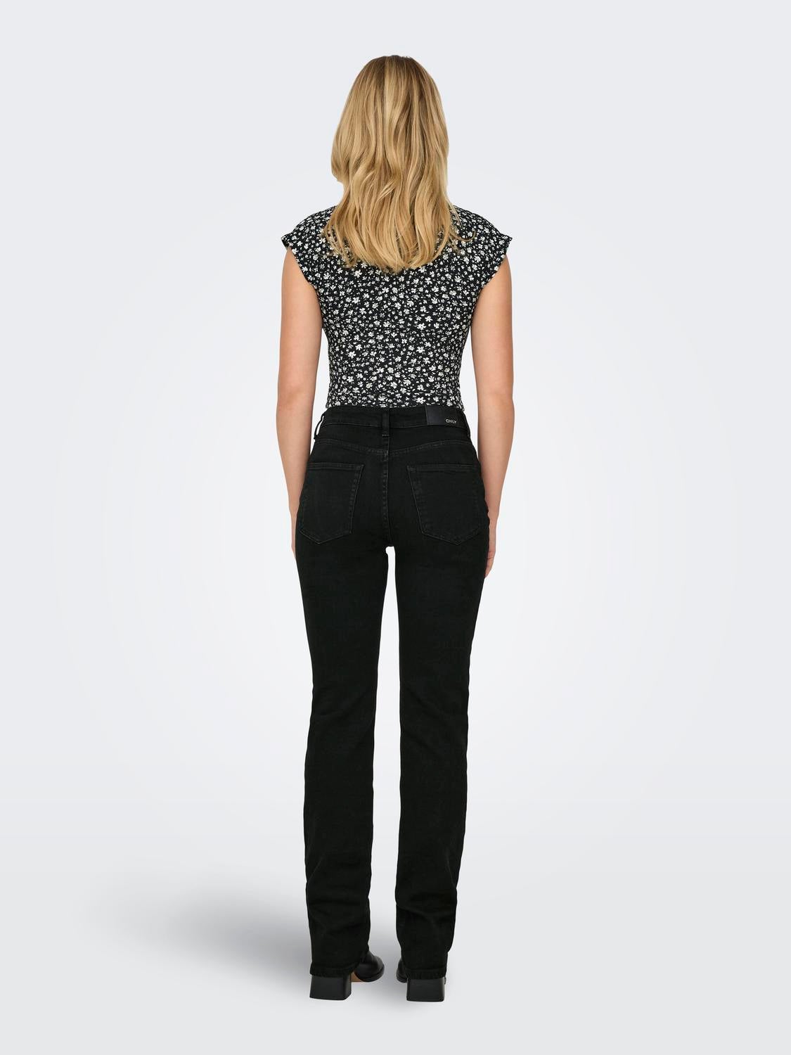 ONLEVERLY Mittlere Taille Ausgestellt Jeans Washed Black