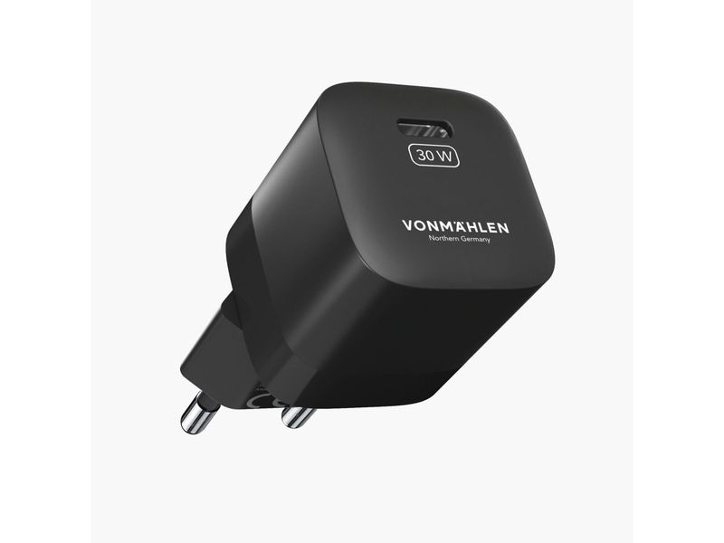 Vonmählen USB-Ladekabel Allroundo GaN All-in-One Schwarz All-in-One-Lade- und Datenkabel mit Schnellladefunktion und inkludiertem Ladegerät