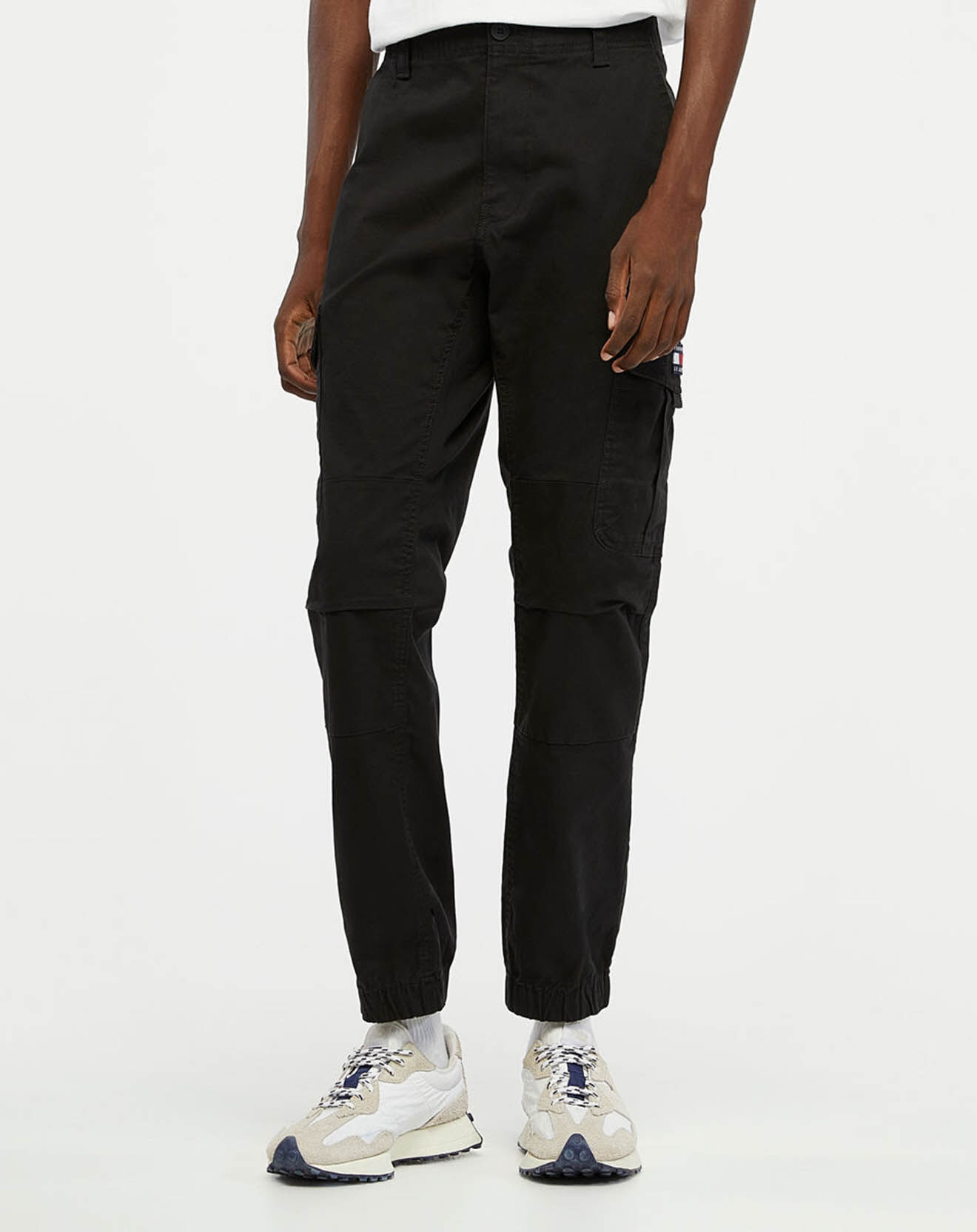 Tommy Jeans Pantalon cargo ajusté Ethan twill noir