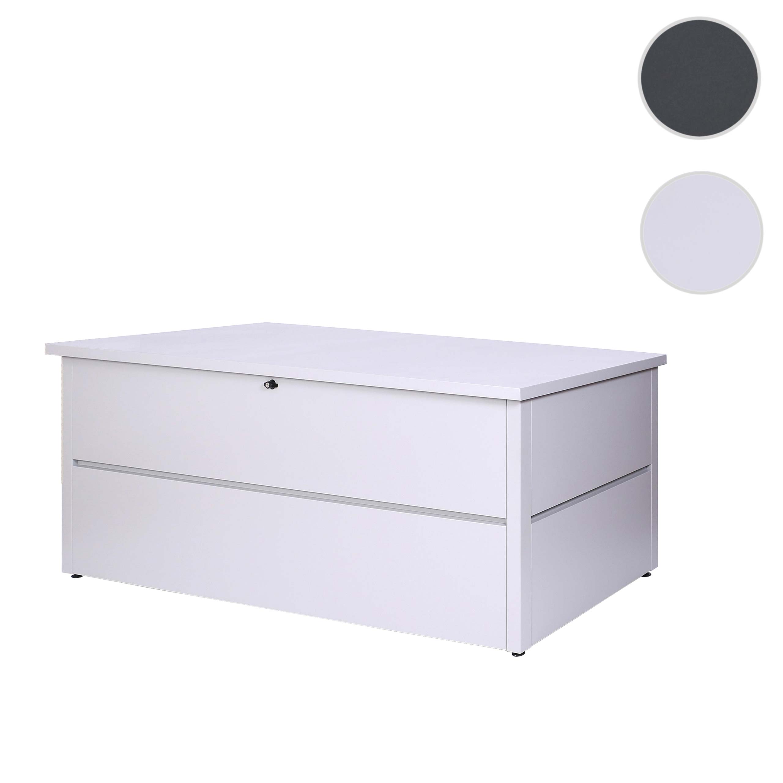 Gartentruhe MCW-J56, Aufbewahrungsbox Auflagenbox Truhe, Wasserdicht Metall Edelstahl 69x165x85cm 692l ~ hellgrau