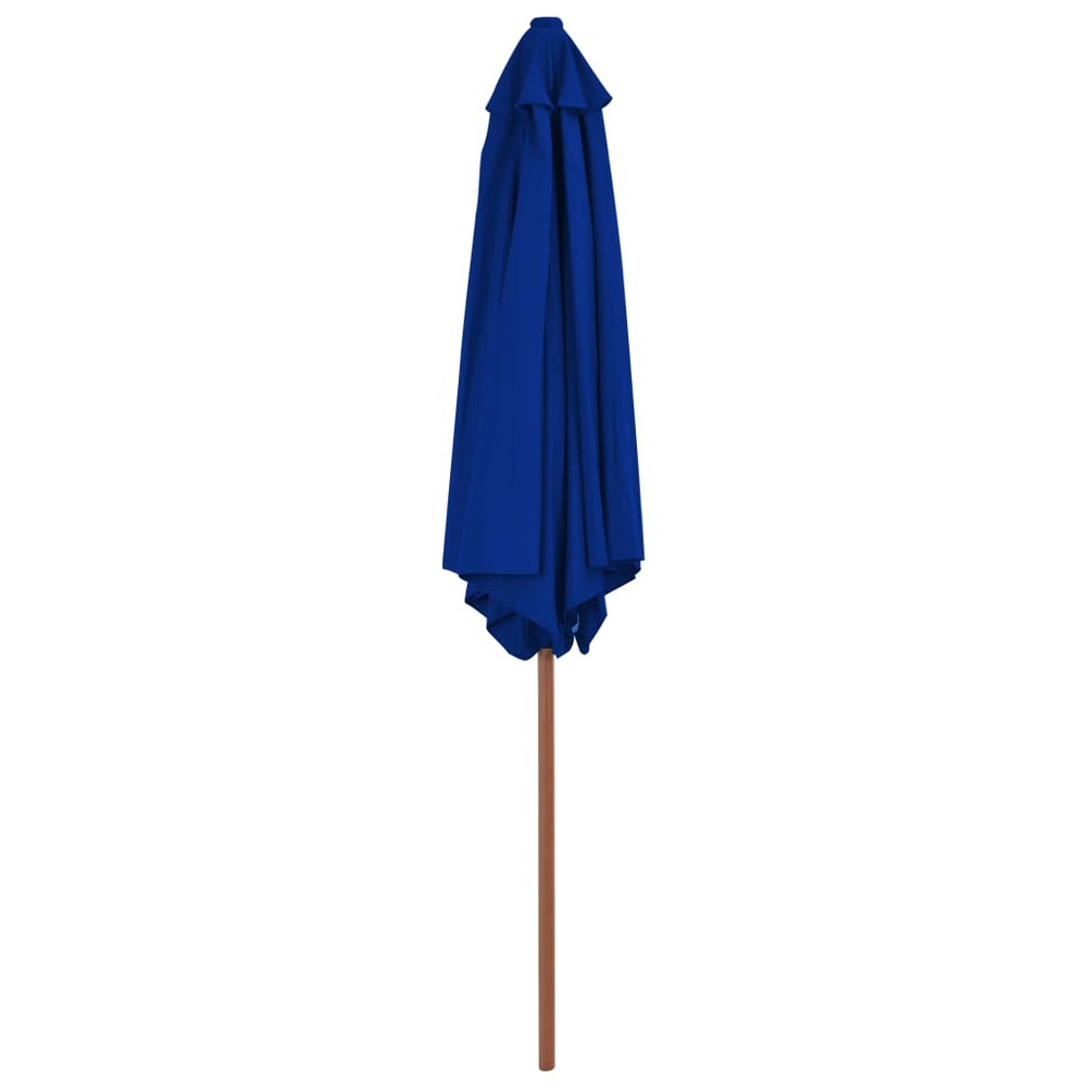 Parasol d'extérieur avec mât en bois 270 cm bleu