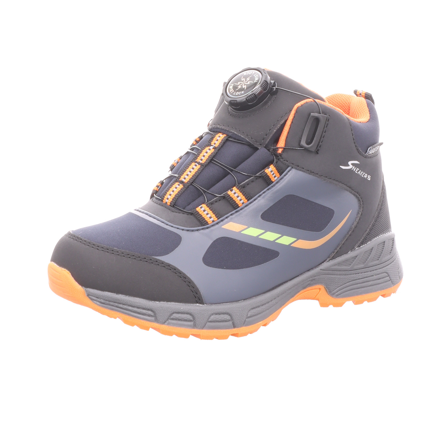 Sneakers Kinder-Jungen-Outdoor-Allwetterstiefel Blau-Schwarz-Orange-Mehrfarbig