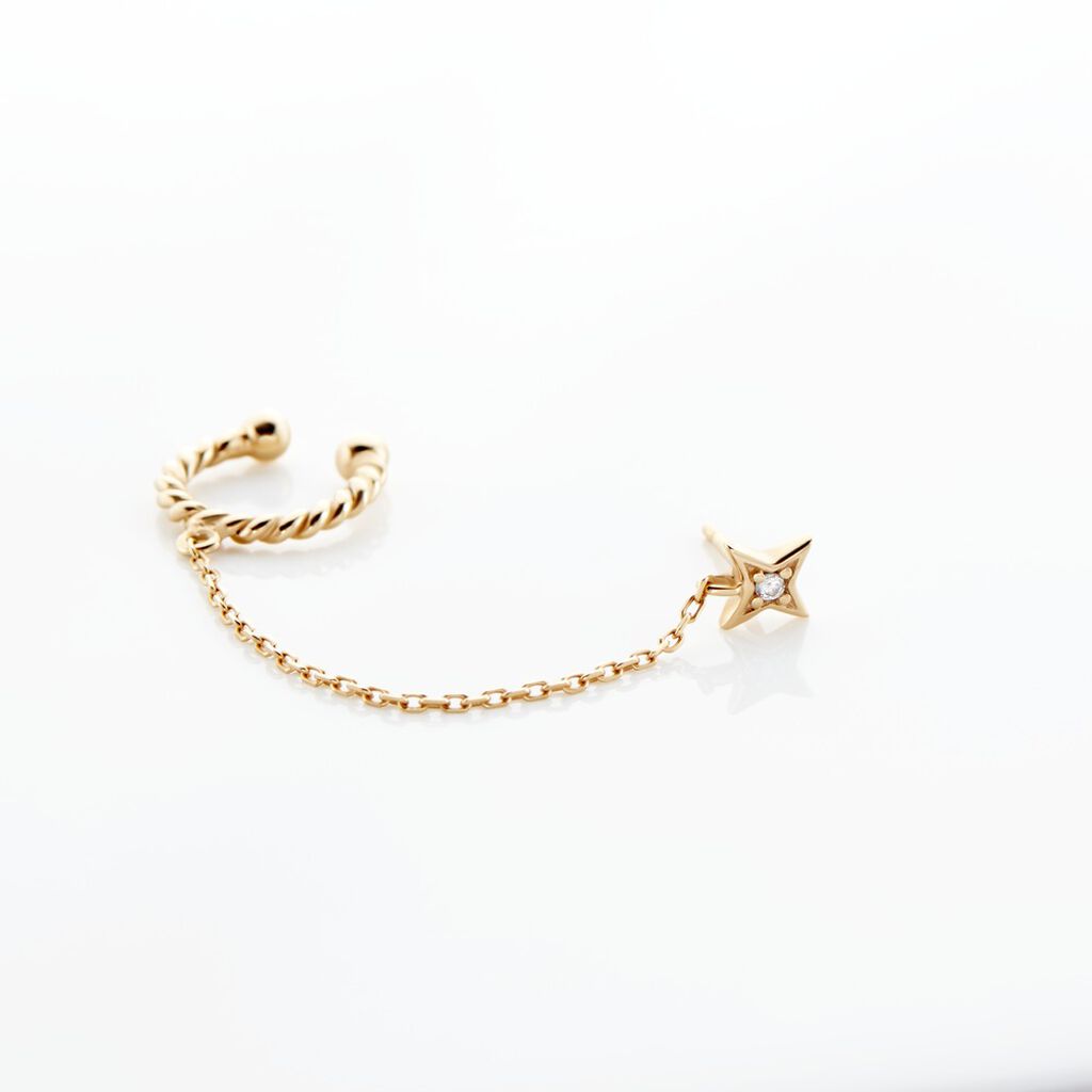 Bijou D'oreille Unitaire Plaqué Or Sweyn Oxyde De Zirconium