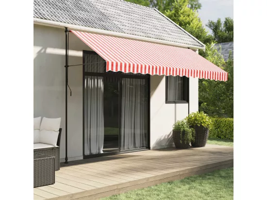 Tissu de remplacement pour auvent rayures rouges et blanches