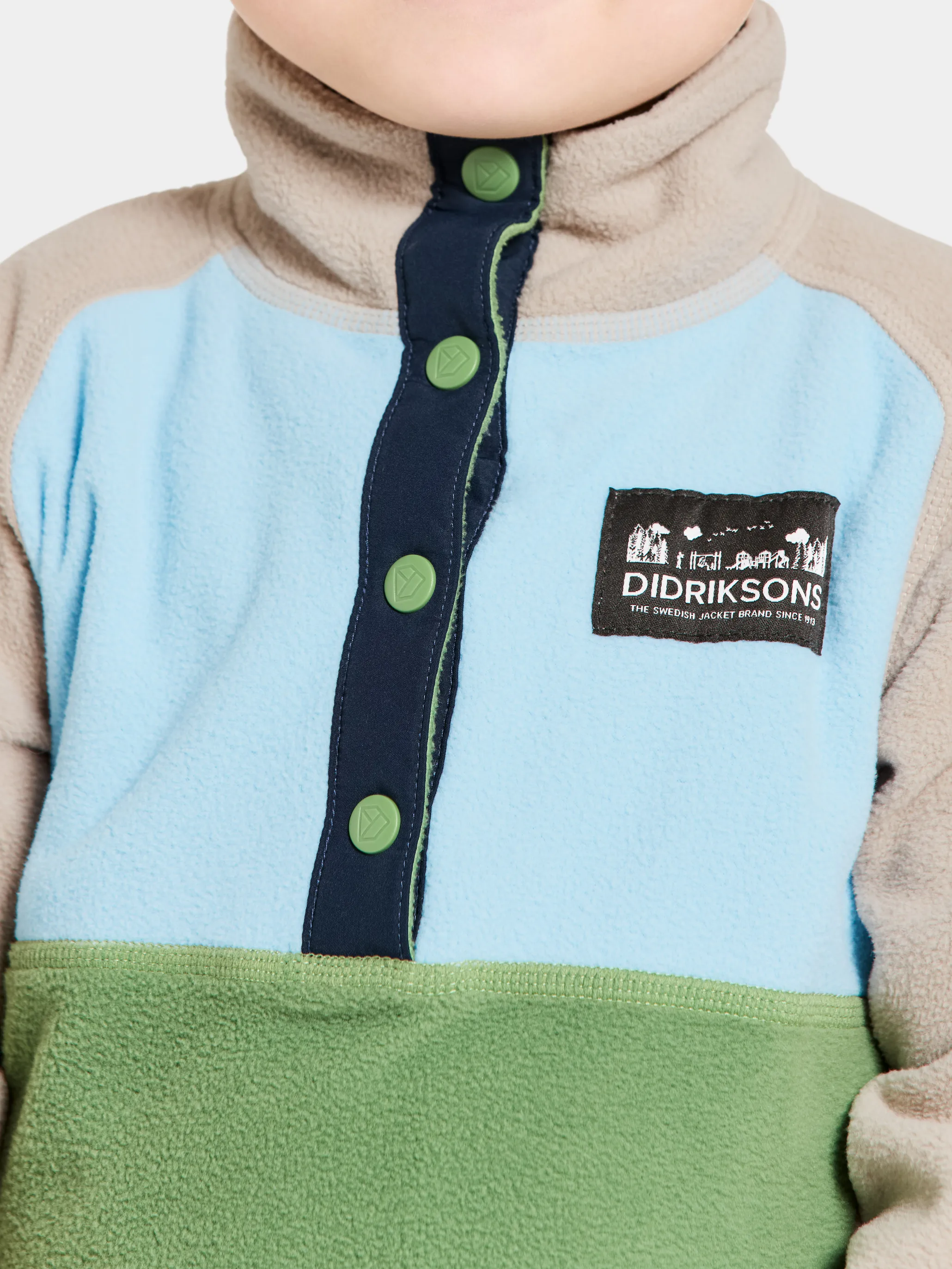 Didriksons Kids' Monte Half Button 4 Algae Green