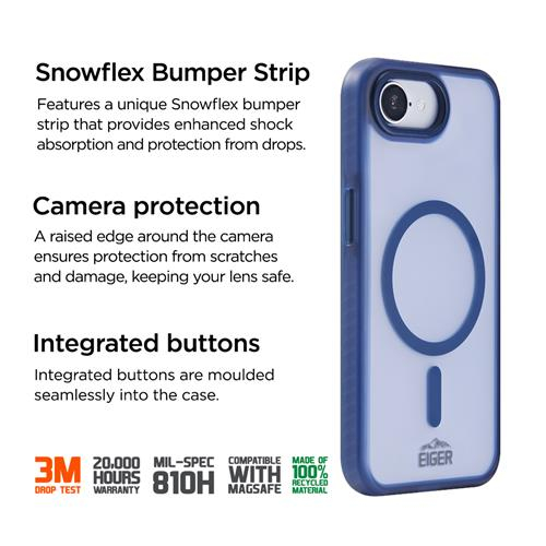 iPhone 16e MagSafe Blizzard Case GRS Schutzhülle aus Recycelten Materialien (EGCA00745) - Blau