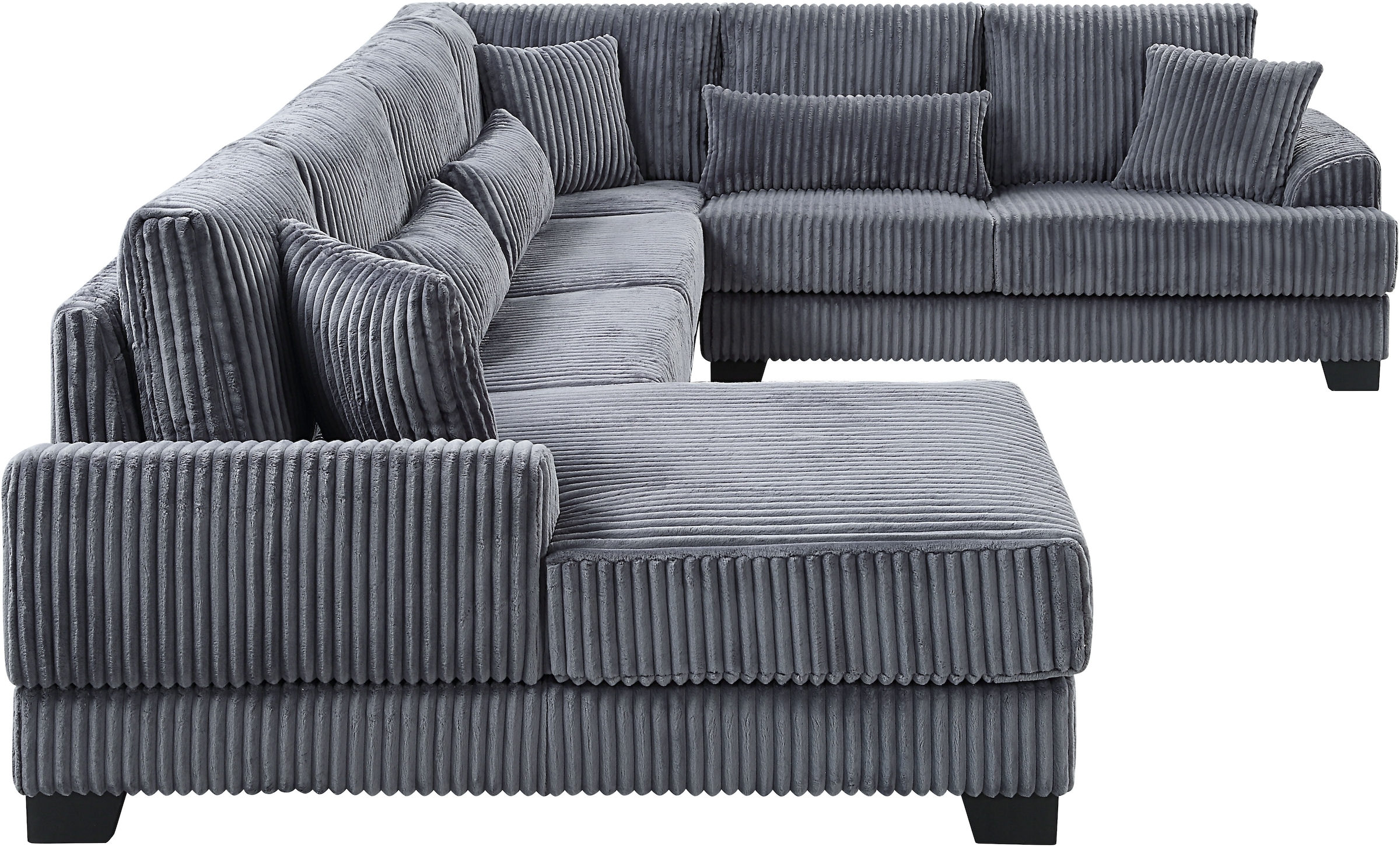ATLANTIC home collection Wohnlandschaft »Miron, U-Form, Breite: 332cm« weicher XXL-Cordbezug, inklusive 6 Zierkissen