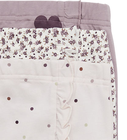 Hust and Claire Leggings - 3-pak - Liva - Purple Dove m. Fl?ser
