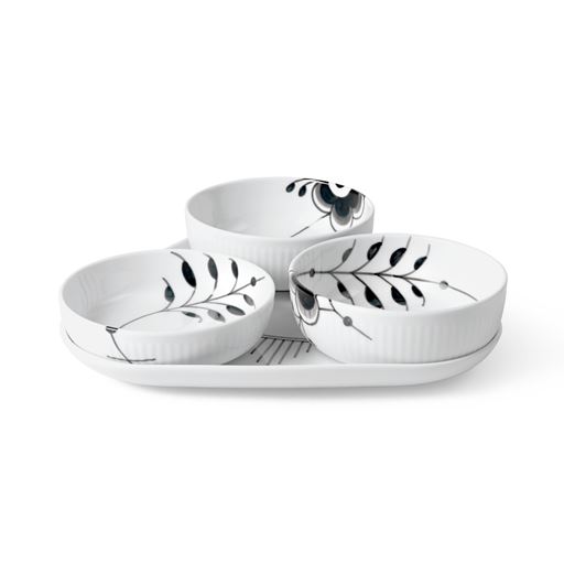 Royal Copenhagen Sort Mega Riflet Serveringssæt, One Size