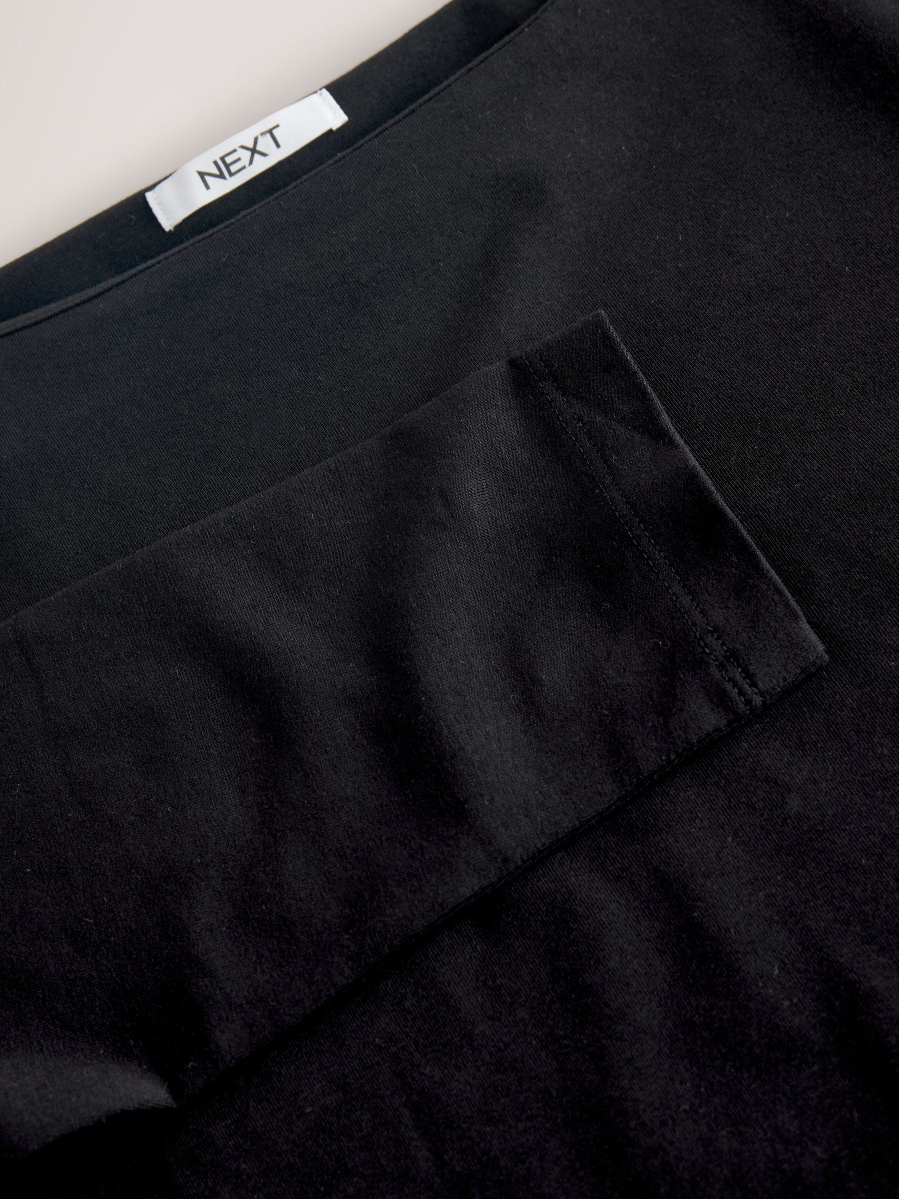 Zwart - T-shirt met boothals en lange mouwen