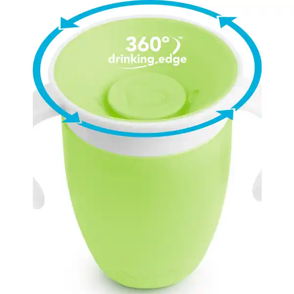 360° Trinklernbecher mit Griffen, grün 207 ml