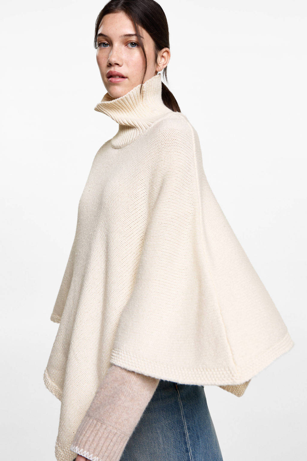 poncho naturel wit