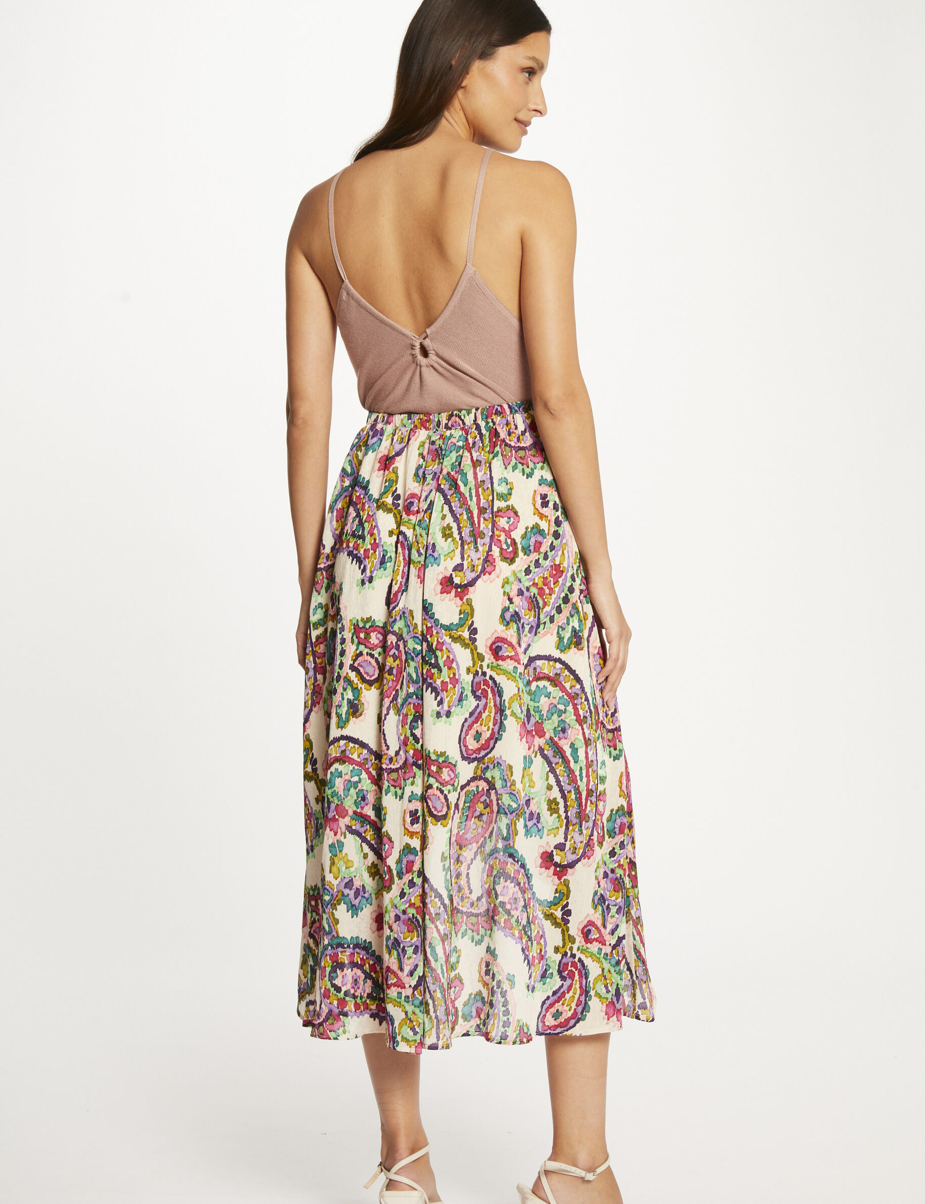 Débardeur pull avec col rond vieux rose femme - vieux_rose