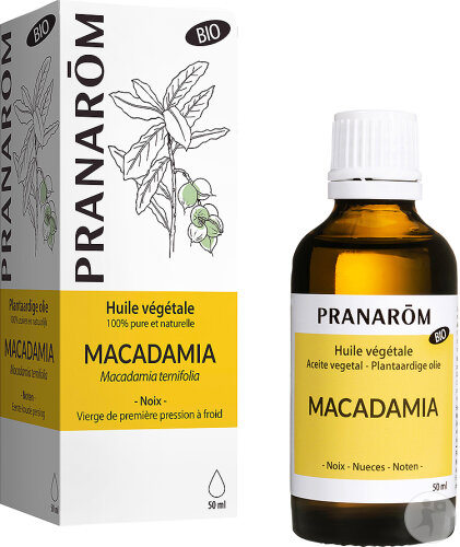 Pranarôm Macadamia Huile Végétale Bio 50ml