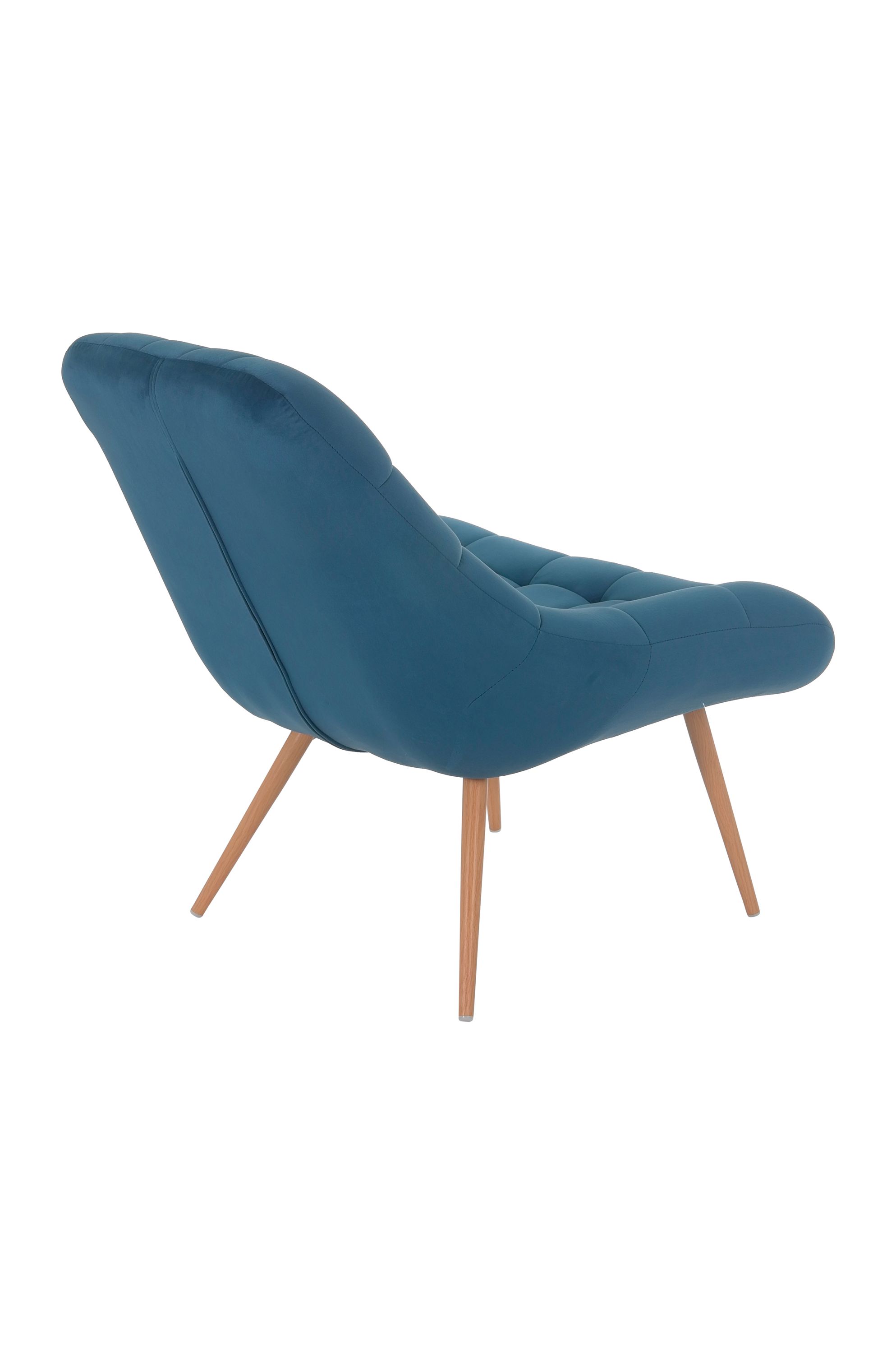 Sessel XXL Samt blau Holzoptik Relaxsessel Polstersessel Loungesessel