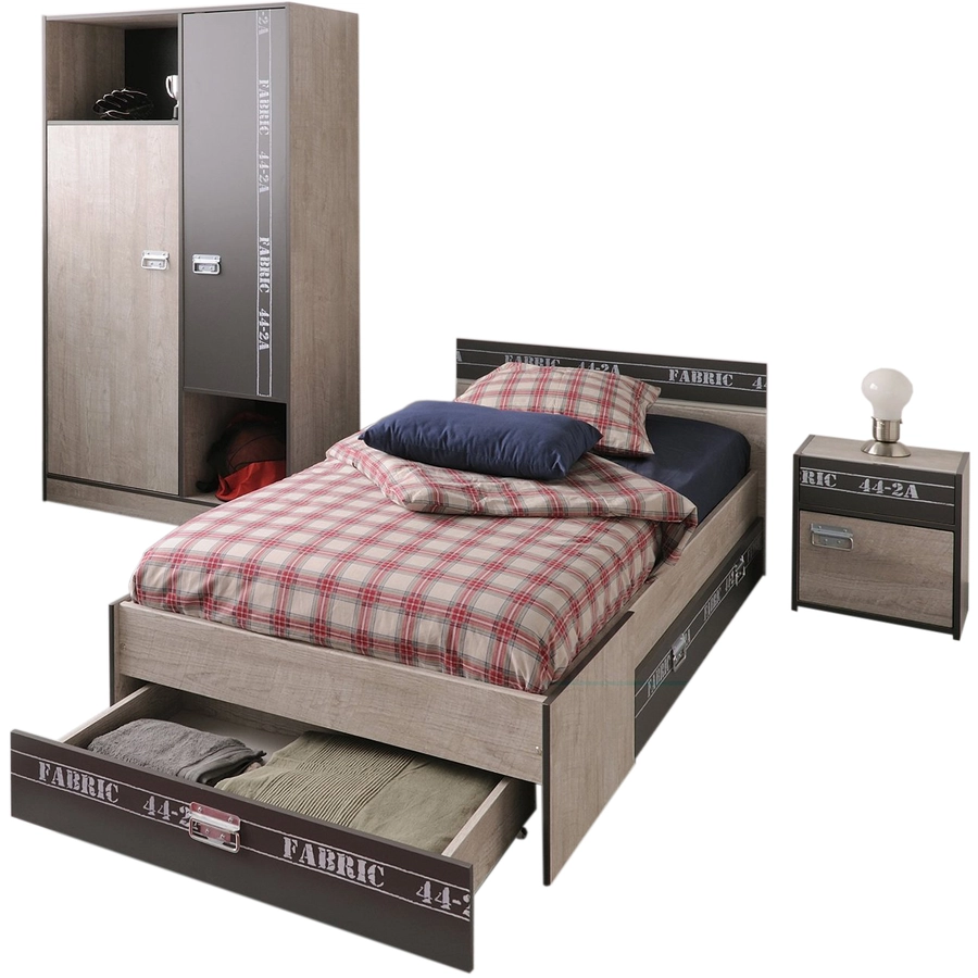 Parisot Kinder- und Jugendzimmer 3-tlg Fabric 2 Esche-grau Esche-grau