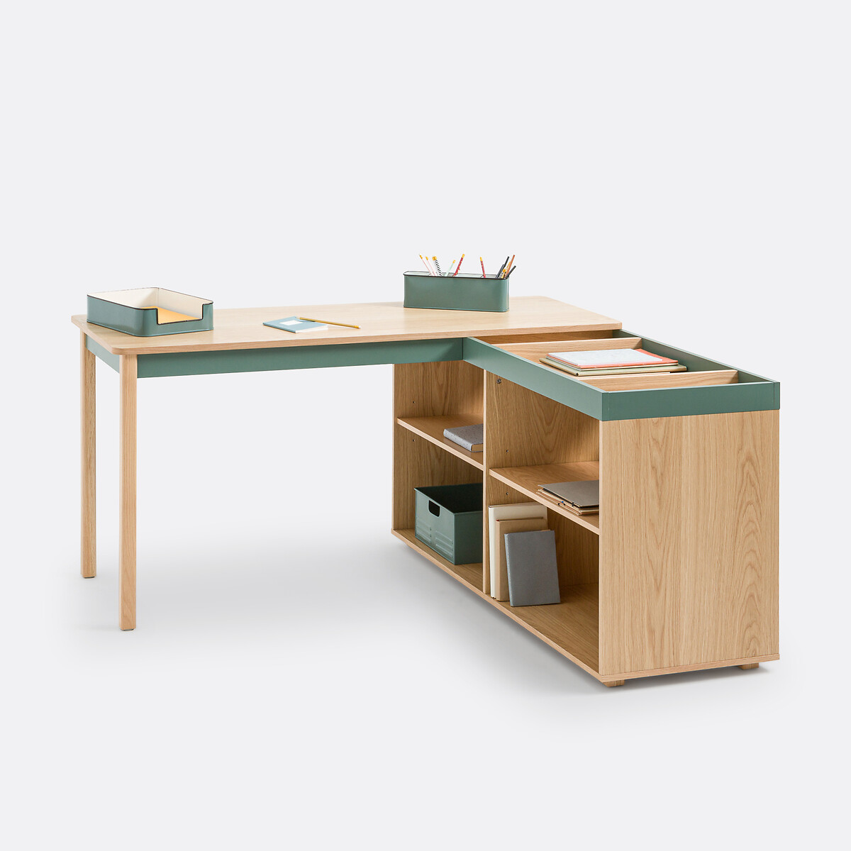 LA REDOUTE INTERIEURS<br>Mesa reversível de canto com arrumação, Lina