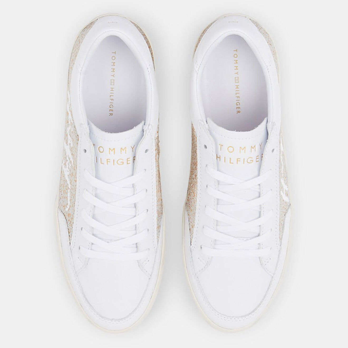 Tommy Hilfiger Baskets en Cuir basses Sequins blanches