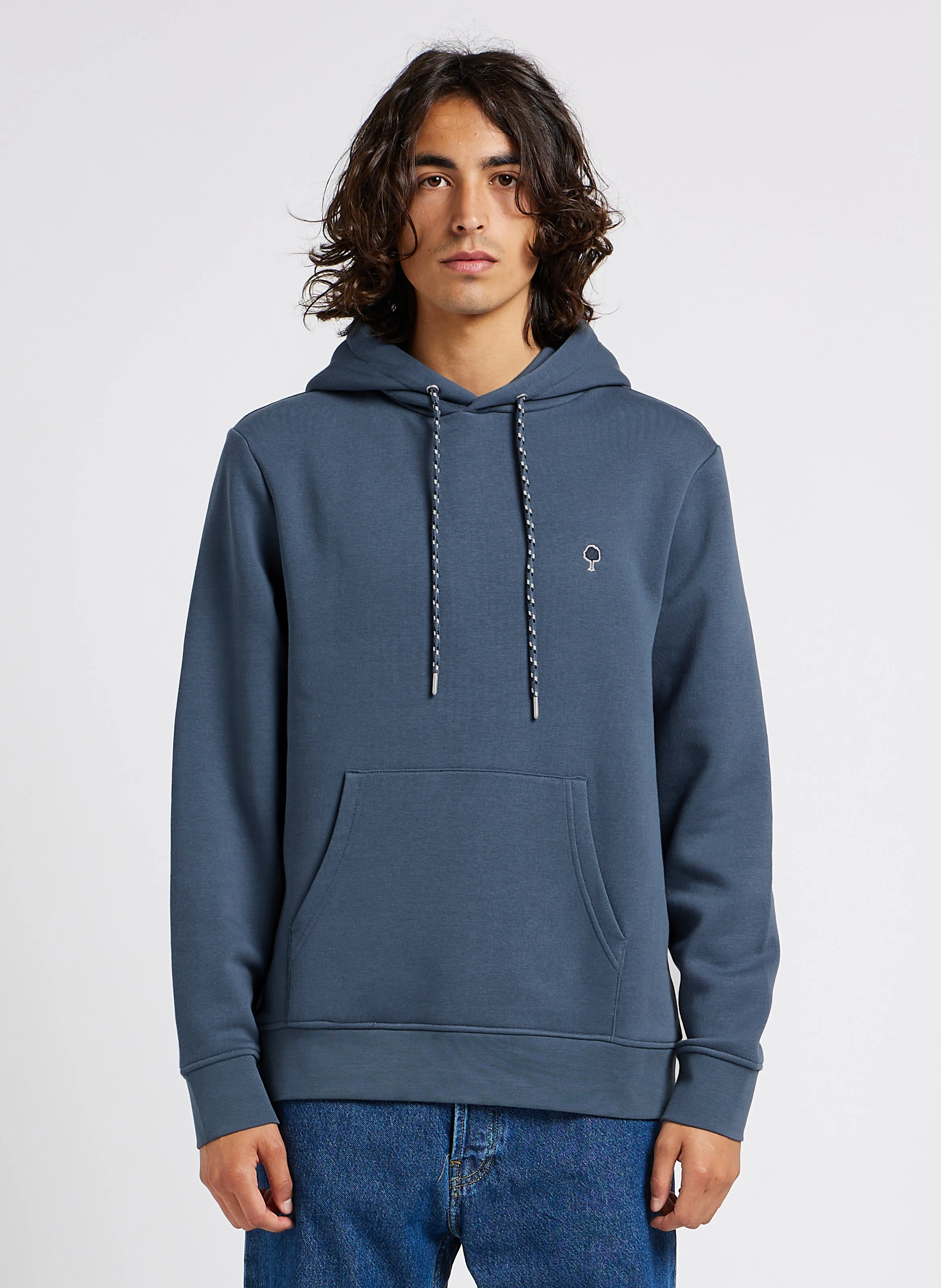 DIRAC - Sweat à capuche regular-fit en coton mélangé | Bleu