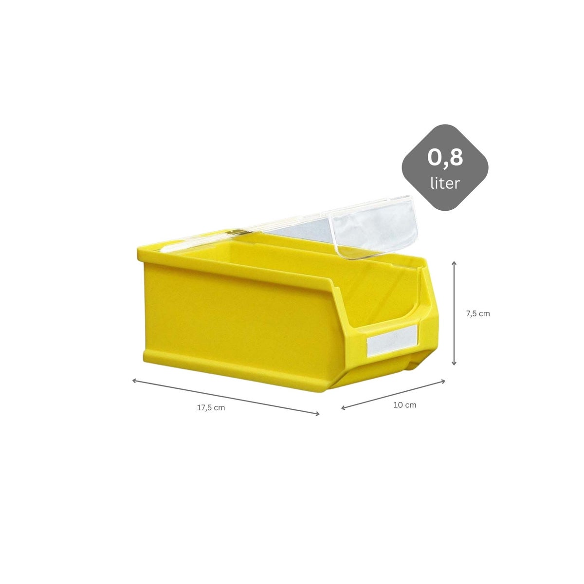 PROREGAL Value Pack 10 x Gele Opbergdoos 2.0 Met Deksel HxBxD 7,5 x 10 x 17,5 cm 0,8 Liter Opbergdoos
