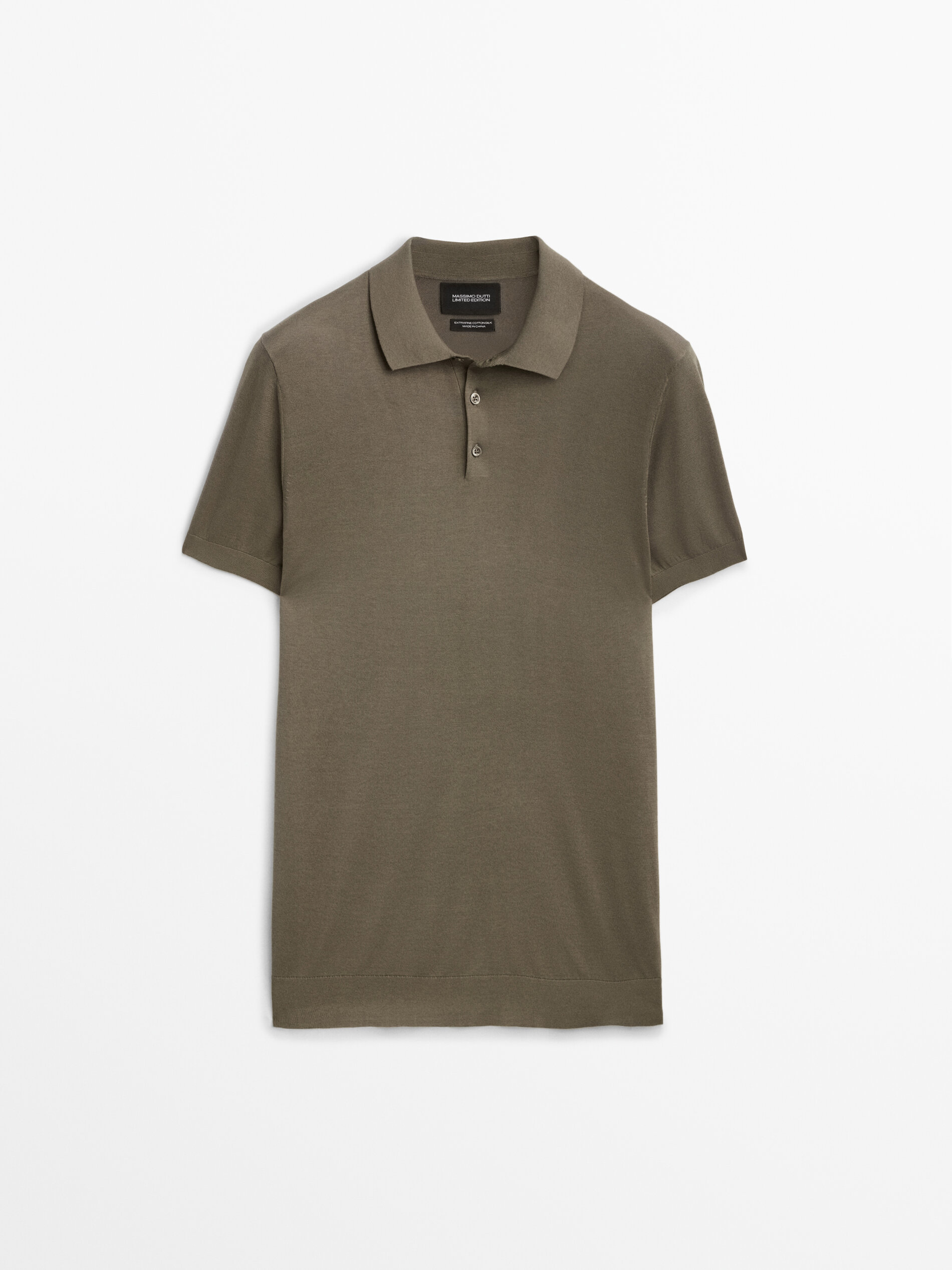 Camisa polo em algodão e seda - Edição Limitada - Cáqui