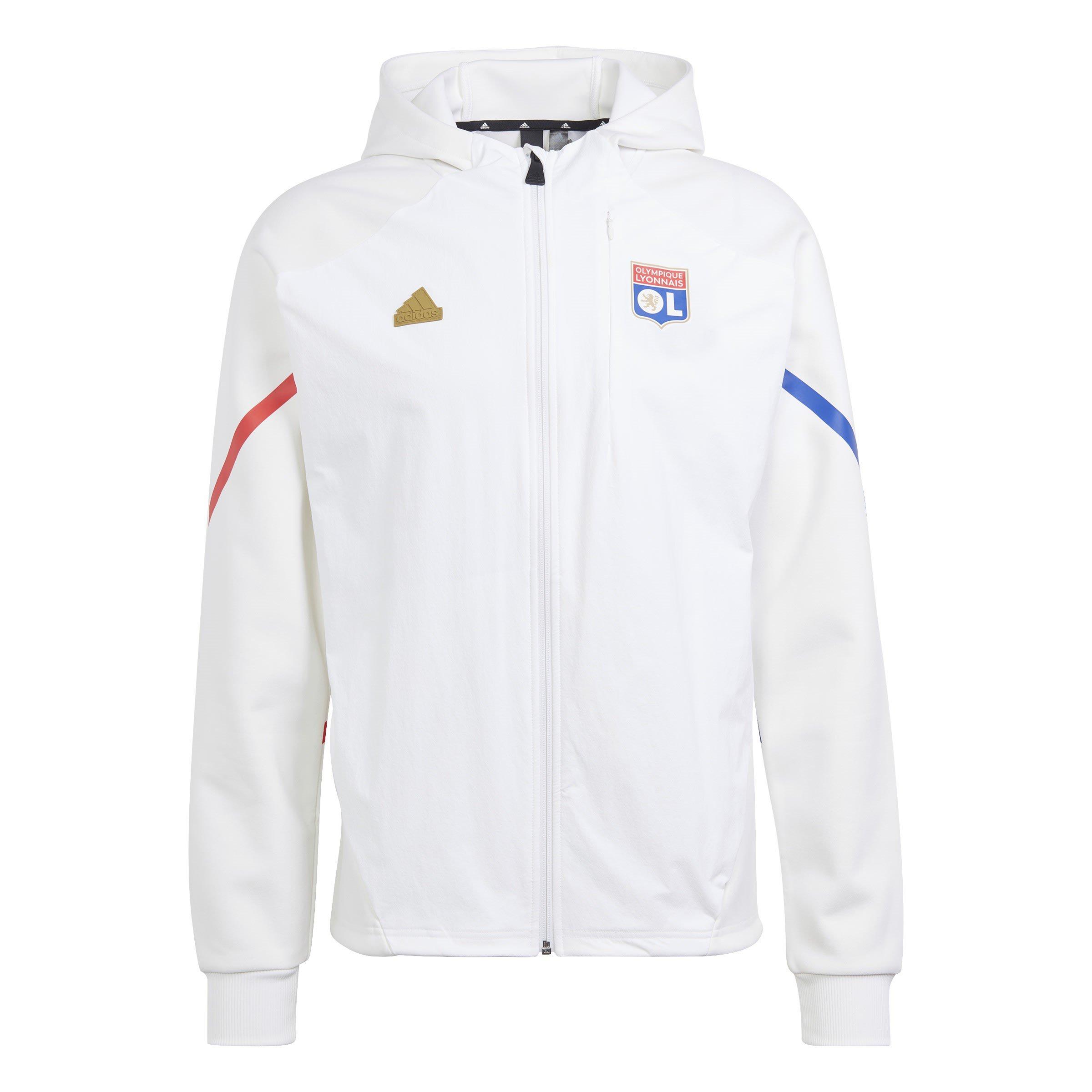 adidas Olympique Lyonnais Designed for Gameday Full Zip Hoodie Adults