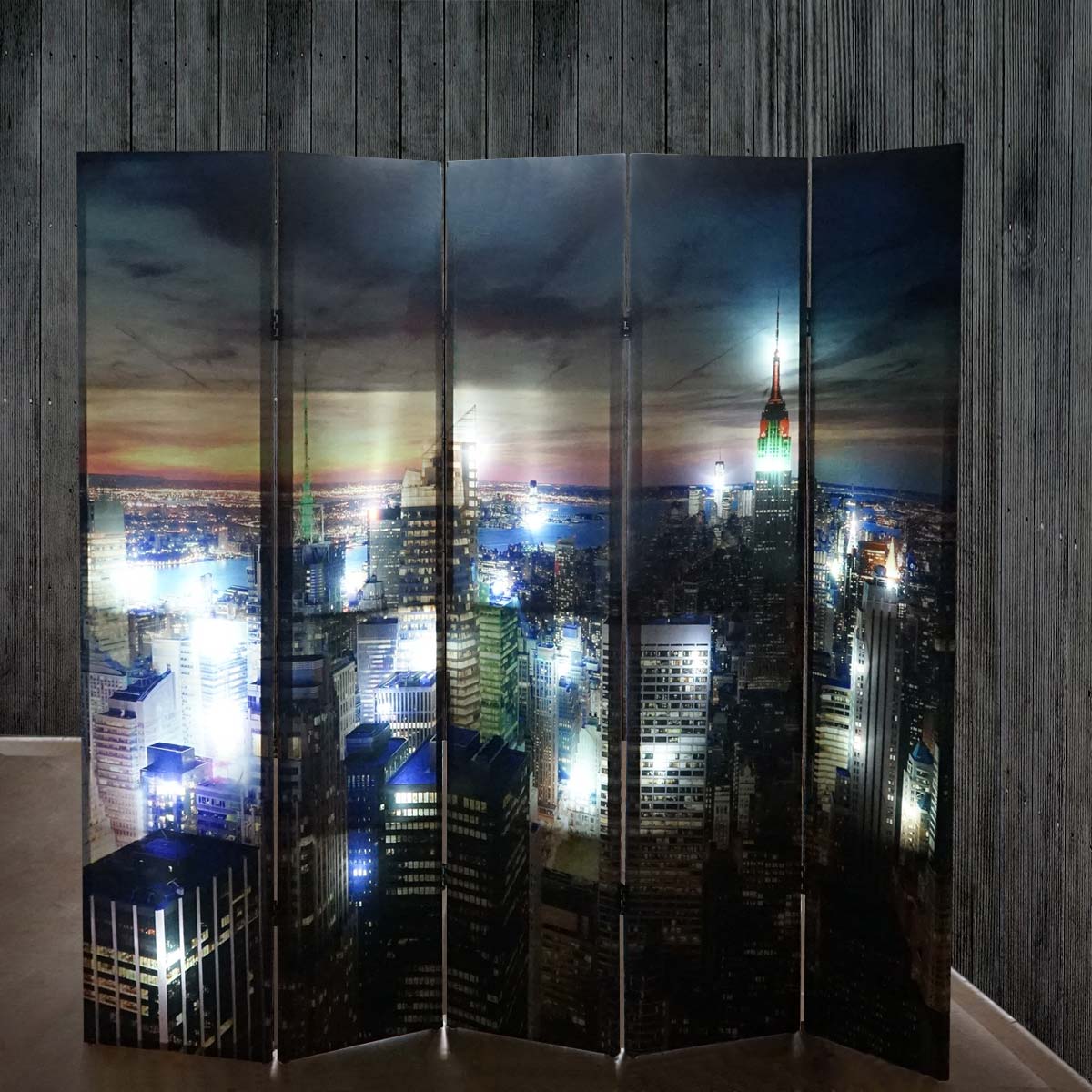 LED-Paravent Spanische Wand Raumteiler Miami, Timer, netzbetrieben 180x200cm, 30 LEDs
