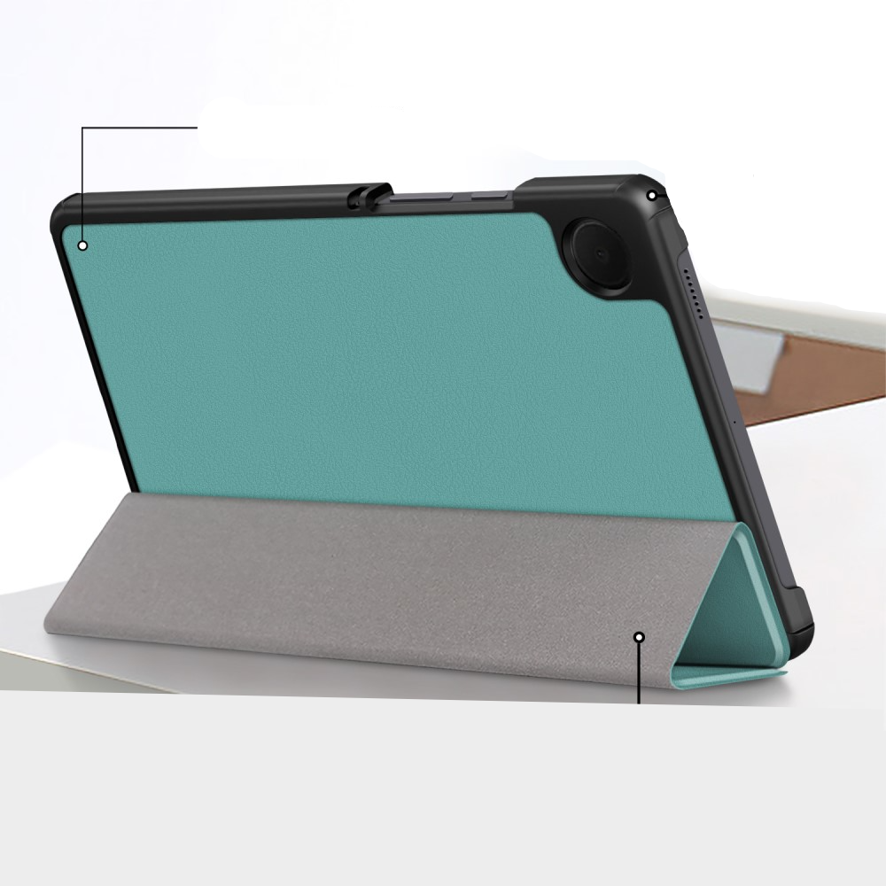 Samsung Galaxy Tab A9 Leder Tasche Smart Cover Hülle Litchi Look - Grün